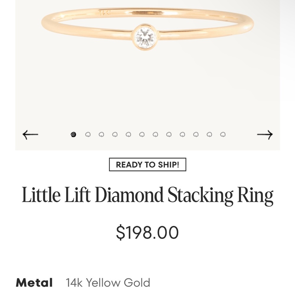 Catbird Little Lift Diamond Stacking Ring